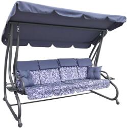  4 személyes Hintaágy masszív kivitel mintás 240x165x100cm - szürke (8078SZ)
