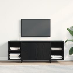 vidaXL ТВ шкаф 130 x 35 x 50 см Черен дъб Инженерна дървесина (862710)