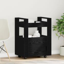 vidaXL Кухненска количка Черен дъб 60 x 45 x 80 см Инженерна дървесина (862122)