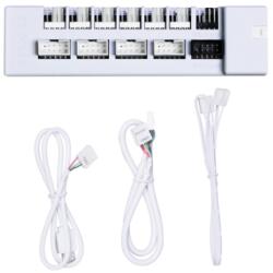 Lian Li Edge Gold Hub, 4x USB, 6x PWM - White, EG-HUB01W