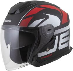 Cassida Jet Tech 2.0 RoTo nyitott motoros bukósisak matt fekete-piros-fehér