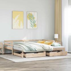 vidaXL kihúzható heverő fiókokkal matrac nélkül 80 x 200 cm (3302148)