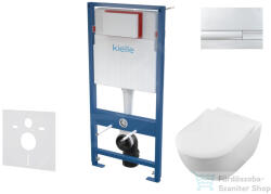 kielle Genesis falra szerelhető WC szett, Villeroy & Boch Subway 2.0 WC CeramicPlus bevonattal és softclose ülőkével, Kielle Gemini I króm nyomólappal SANI11AK1102 (SANI11AK1102)