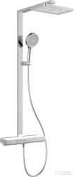 kielle VEGA termosztátos zuhanyrendszer 36x24 cm-es fejzuhannyal, zuhanyszettel, kádtöltő funkcióval, króm/fehér üveg 20618010 (20618010)
