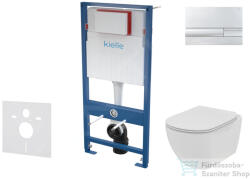kielle Genesis falra szerelhető WC szett, Ideal Standard Tesi WC és softclose ülőkével, Kielle Gemini I fényes fehér/króm nyomólappal SANI11AD1101 (SANI11AD1101)