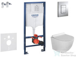 GROHE RapidSL falra szerelhető WC szett, Kielle Gaia WC és softclose ülőkével, Grohe SKATE Cosmopolitan króm nyomólappal SANI11BA1103 (SANI11BA1103)