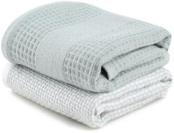 Foutastic Mentazöld-szürke darázsmintás törölköző szett 2 db-os 40x60 cm Betty - Foutastic