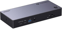 UGREEN 13in1 Ugreen Revodok Max 313 Thunderbolt 4 dokkolóállomás 2x USB 3.0, USB 3.2, USB-C 3.2, HDMI 2.1, DisplayPort 1.4, SD/microSD, RJ45, AUX 3.5mm, PD 140W (25085EU) - multimediabolt