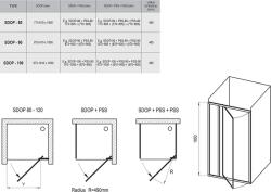 RAVAK SDOP-90 zuh. ajtó 195 Feh. +Tr. 03V70 (03V701O2Z1)