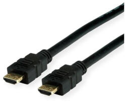 Valueline kábel HDMI 2.0 - HDMI 4K@60Hz High Speed + Ethernet, A-A, M/M, erősített dugós, 10m, fekete (11.99.5696-10)