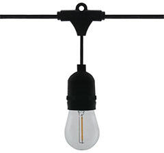 LEDLine Kültéri dekorációs LED égősor (10 db izzó, 5 méter, 10 Watt) meleg fehér - fekete (LL-477323)