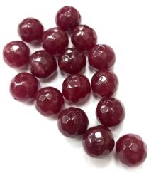  Gyöngy alkatrész- gyöngy ásvány jellegű 10mm bordó min. 15db/csomag