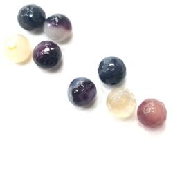  Gyöngy alkatrész- gyöngy ásvány jellegű csiszolt 8mm cirkás lila opál