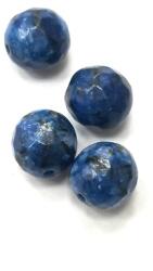  Gyöngy alkatrész- gyöngy ásvány jellegű csiszolt 10mm kék 4db/csomag