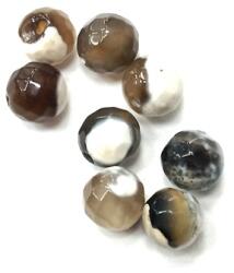  Gyöngy alkatrész- gyöngy ásvány jellegű csiszolt 8mm cirkás barna bézs