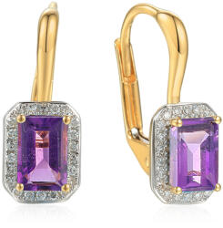 Heratis Forever Ametiszt fülbevaló 0, 84 ct gyémántokkal Skye IZBR895AMN