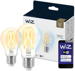 Philips 2x LED izzó E27 A60 7W = 60W 2700-6500K FILAMENT SMART WiFi WiZ (PHWIZ0410)