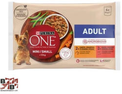 Nestlé Purina ONE Mini/small Adult Csirke-zöldbab-sárgarépa 4x85 g (BBT5644MAD)