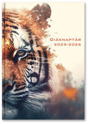 TOPTIMER Diák zsebkönyv TOPTIMER papírborító B/6 heti 120x170mm Tiger 2025-2026 (26D100J-00J) - papir-bolt