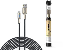 DEVIA USB - USB Type-C adat- és töltőkábel 1 m-es vezetékkel - Devia Tube Mars Series Cable With Type-C - 5V/2, 1A - fekete