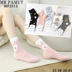  MrPamut Női pamut macimintás zokni 5pár (MP3513)