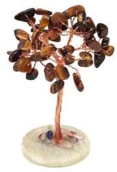 R. M. ékszer Ásványfa réz Tigrisszem jáde lapon 8cm (017576)