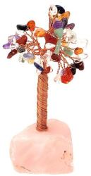 R. M. ékszer Ásványfa réz Csakra nyers rózsakvarc 10-11cm (017573)