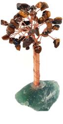 R. M. ékszer Ásványfa réz Tigrisszem nyers fluorit 10-11cm (017566)