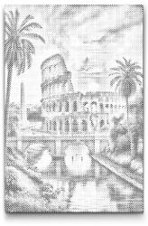  PontPöttyöző - Colosseum alkonyatkor Méret: 40x60cm, Keretezés: Műanyagtáblával, Szín: Kék