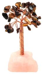 R. M. ékszer Ásványfa réz Tigrisszem nyers rózsakvarc 10-11cm (017565)