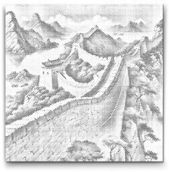  PontPöttyöző - Kínai fal 3 Méret: 50x50cm, Keretezés: Kerek keret, Szín: Piros