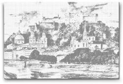  PontPöttyöző - Salzburg festmény Méret: 40x60cm, Keretezés: Keret nélkül (csak a vászon), Szín: Fekete