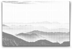  PontPöttyöző - Naplemente az osztrák hegyekben Méret: 40x60cm, Keretezés: Műanyagtáblával, Szín: Kék