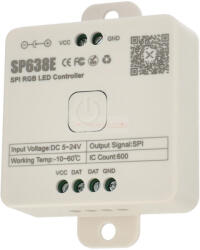 OPTONICA Smart SPI LED vezérlő digitális (DRGB) LED szalagokhoz (futófény) Bluetooth, fehér (39324)