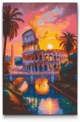  Gyémántszemes kirakó - Colosseum alkonyatkor Méret: 40x60cm, Keretezés: Kartonlemezen, Gyémántok: Kerek
