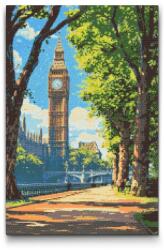 Gyémántszemes kirakó - Tavasz Londonban Méret: 40x60cm, Keretezés: Műanyagtáblával, Gyémántok: Négyzet alakú
