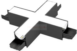 ELMARK Mennyezeti függeszthető lineáris LED lámpatest X toldó (15W) fekete ház - 3000K 100Lm/W (99POMX30-BL)
