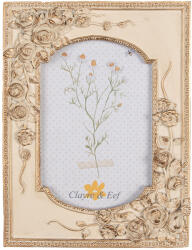 Clayre & Eef Rama foto masa, perete polirasina bej aurie 16x3x21 cm, 10x15 cm (2F1057)
