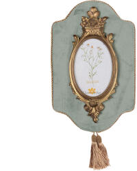 Clayre & Eef Rama foto perete textil verde polirasina aurie 21x3x32 cm, 10x15 cm (2F1082)
