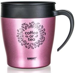 BANQUET Cană termică de călătorie TAZZA 330 ml, roz, roz