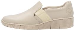 RIEKER Pantofi dama, Rieker, 53784-60-Bej, casual, piele naturala, cu talpa joasa, bej (Marime: 36)
