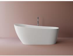 Marmite Cada baie freestanding compozit Marmite Santorini, 159 x 73 cm, ovala, alb lucios, fara preaplin (637788161003)
