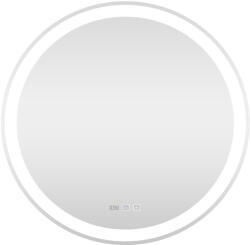 Global Viva AURA fürdőszoba tükör -érintőkapcsoló - páramenetesítővel - órával - LED - KEREK - átmérő 60 cm (83440005)