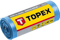 TOPEX Szemeteszsák 120L, kék, nagyon erős, méretek: 70x110cm, vastagság: 40 mic, LDPE fólia, 10db (23B258) - neo24