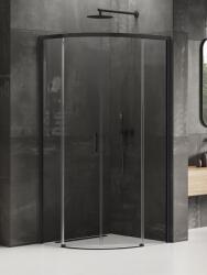 NEW TRENDY Prime Black cabină de duș 80x80 cm semicircular negru mat/sticlă transparentă K-3556 (K3556)
