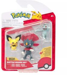 Jazwares Pokémon: 3 db-os figura csomag - Pichu, Machop, Weavile (PKW4083) - jateknet