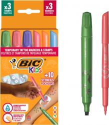 BIC Tatuaje temporare Kids 3 stampile, 3 markere, 10 sabloane Bic 517297
