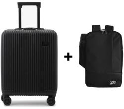 CabinFly utazókészlet RyanAir Priorityhez, fekete kabinos kocsi 55x40x20 cm és fekete hátizsák 40x20x25 cm, ideális városi kirándulásokhoz és légi utazásokhoz (6427744040934)