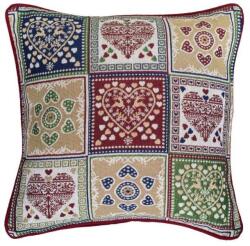 Scanquilt Díszpárnahuzat, szív minta, patchwork (32403)