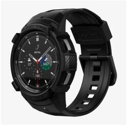 Spigen Samsung Watch 4 Classic 46 Mm Spigen Rugged Armor Pro Pótszíj Egyedi Méret, Ütésállóság + Szilikon Keret, Fekete (ACS03832)